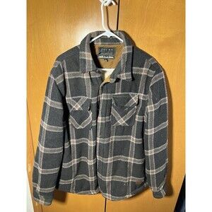 Jachs New York Premium Quilted Flannel Sherpa Slate Gray Brown Wool Blend